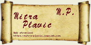 Mitra Plavić vizit kartica